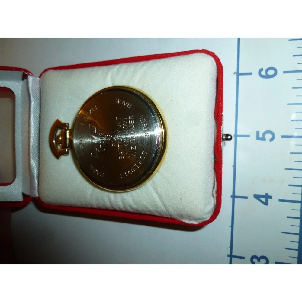 LTD Quartz Pocket Watch Gold Tone LTD021 Japan Movt M.Z. Berger Stainless Steel‎